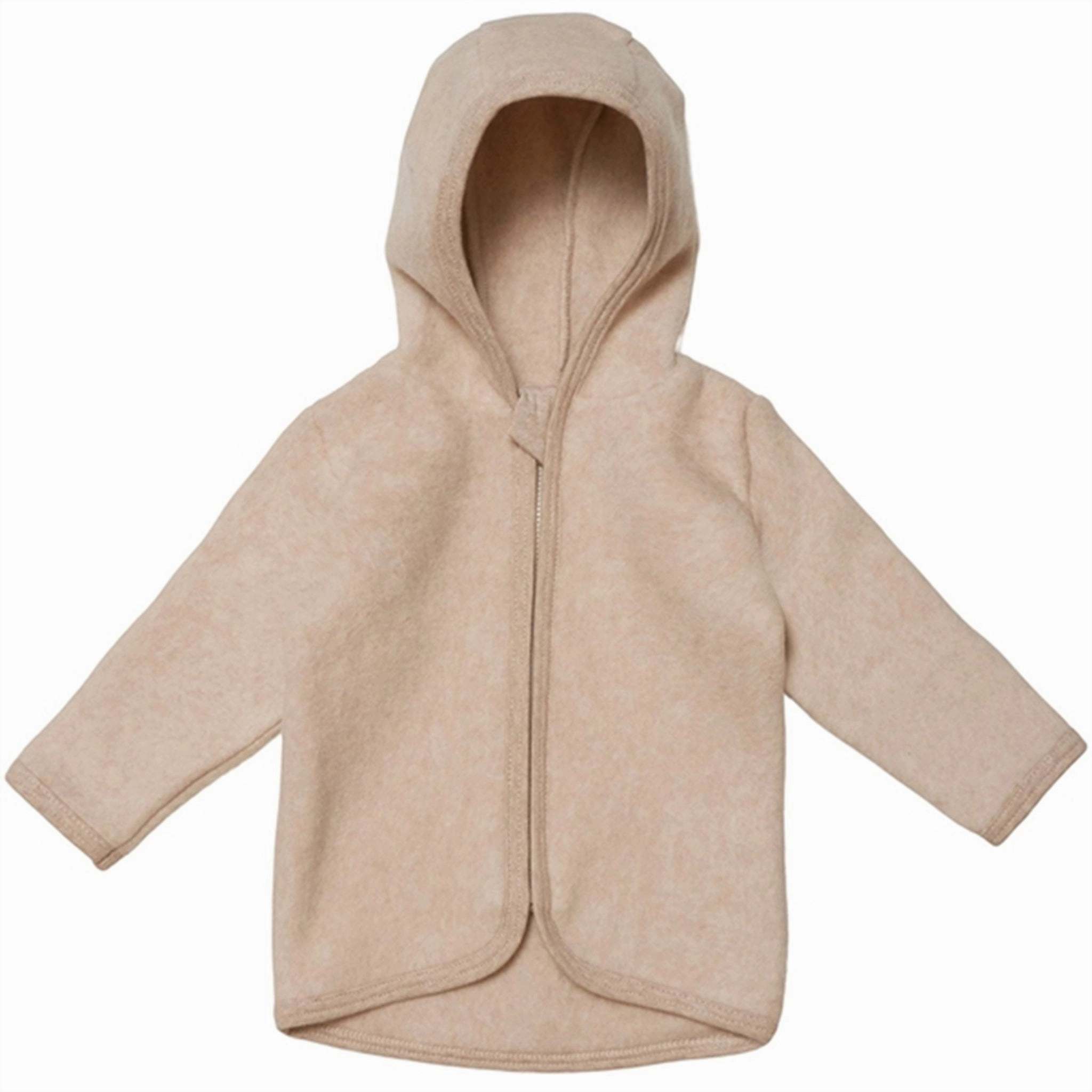 Layered Hem Design Zippered Pockets Huttelihut Poofy Baby Jacket Camel