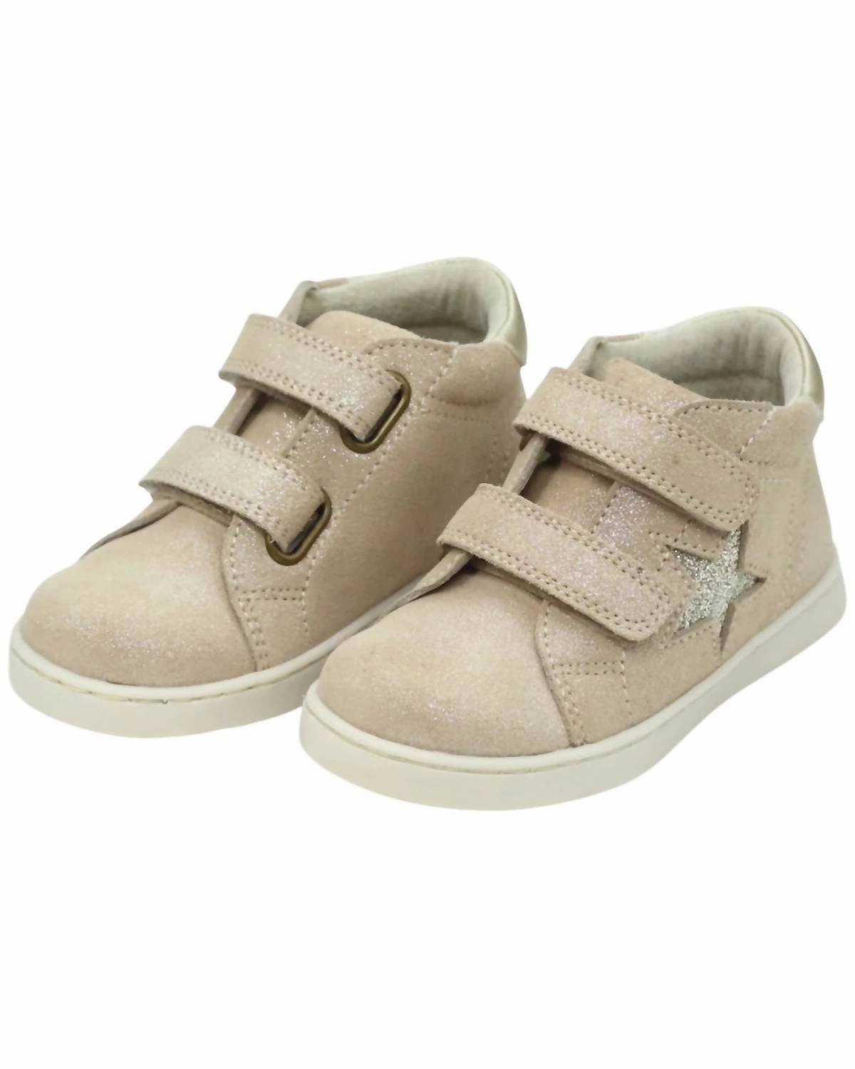 Girl's 691 Kira Double Strap Sneakers In Champagne Heel Pad Layered Chic