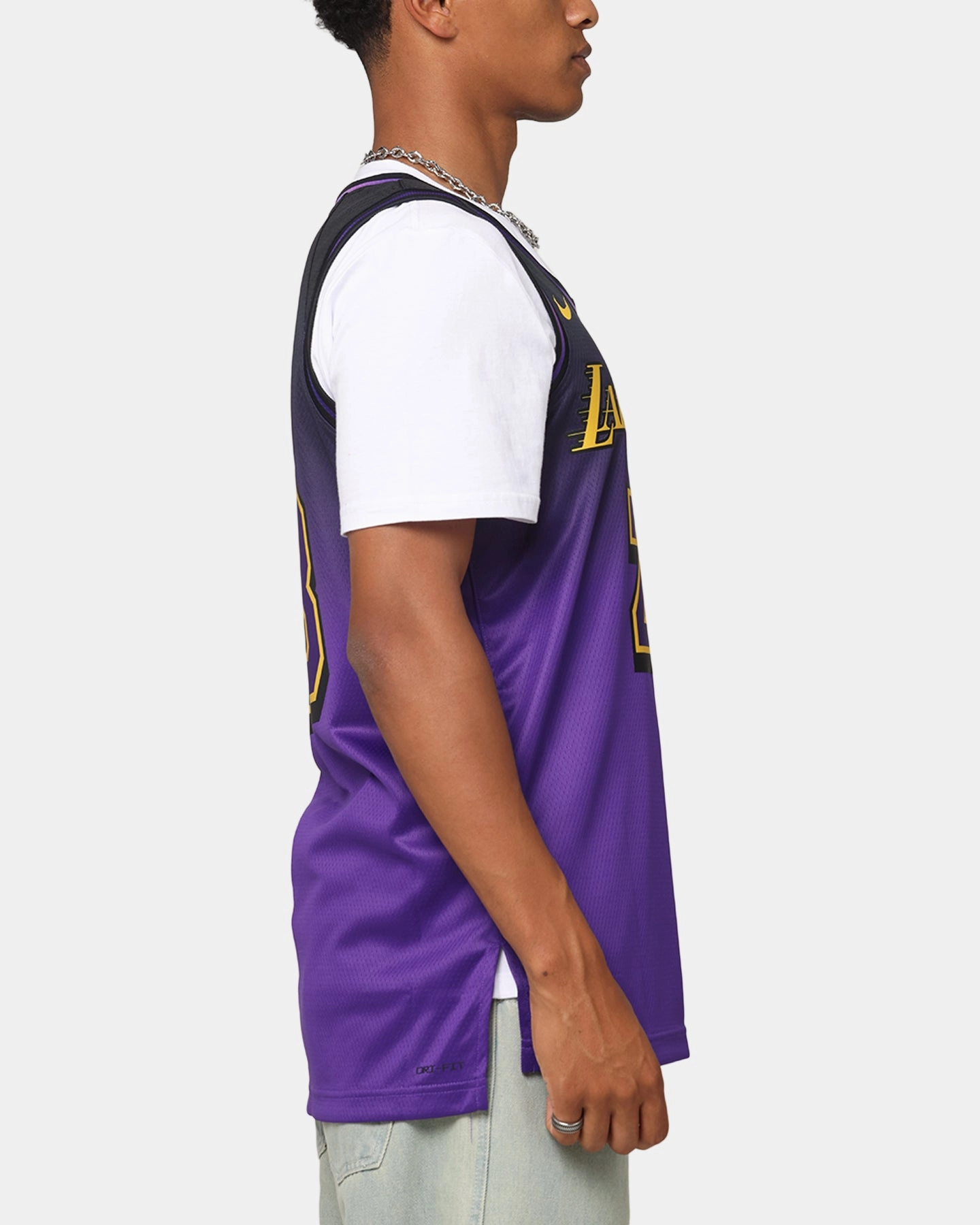 Nike Lebron James Los Angeles Lakers #23 City Edition 2024/25 Nike Dri-Fit NBA Swingman Jersey Field Purple Anti Microbial Finish