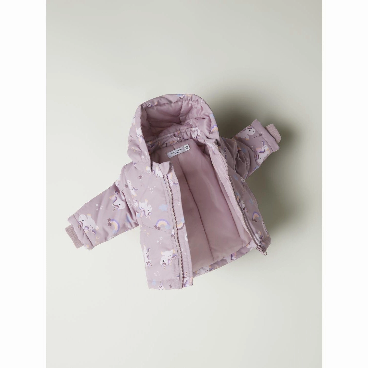 Textured Finish Modern Drop Tail Hem Name It Mauve Shadows Unicorn Maxi Jacket AOP