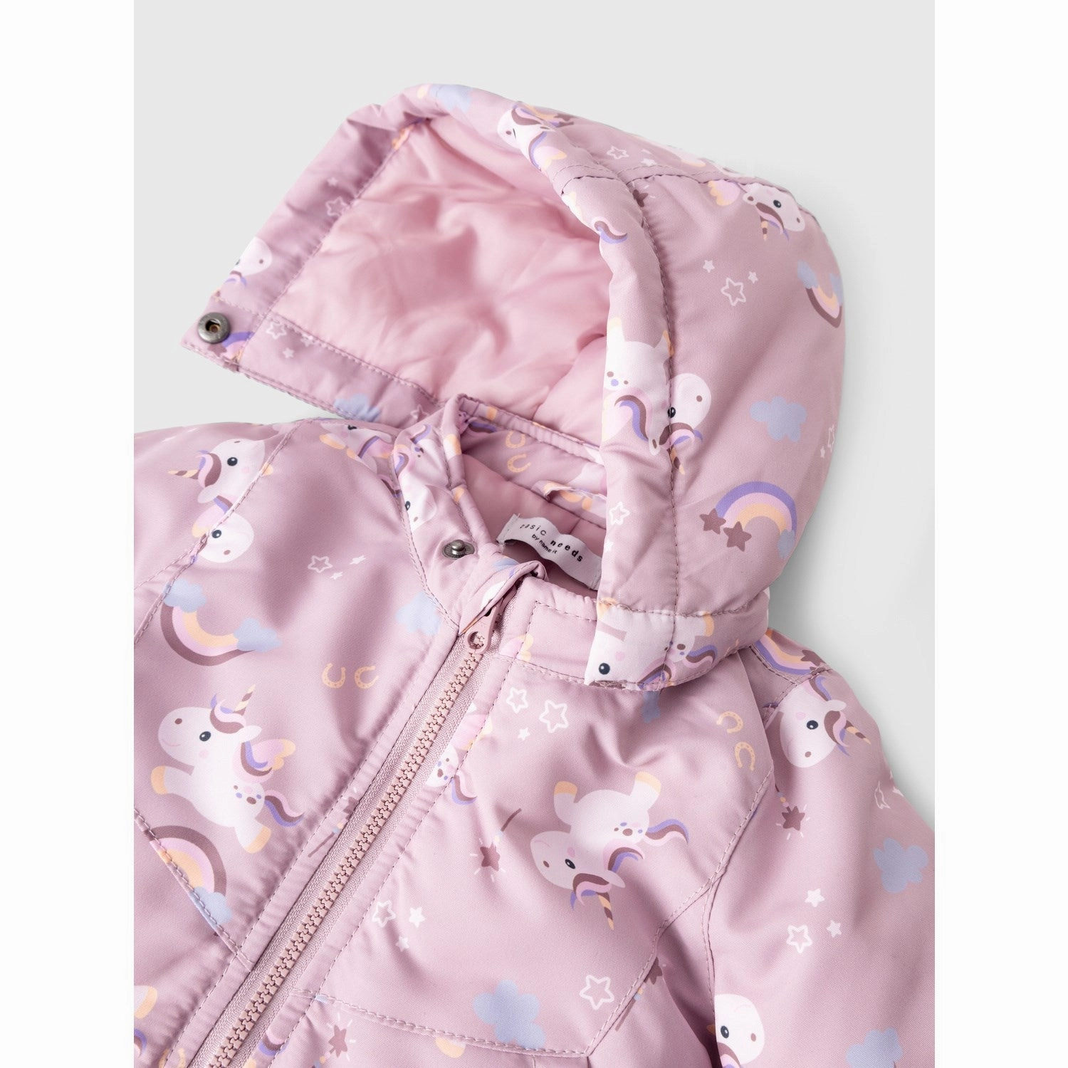 Name It Mauve Shadows Unicorn Maxi Jacket AOP Flexible Hem Adjustment