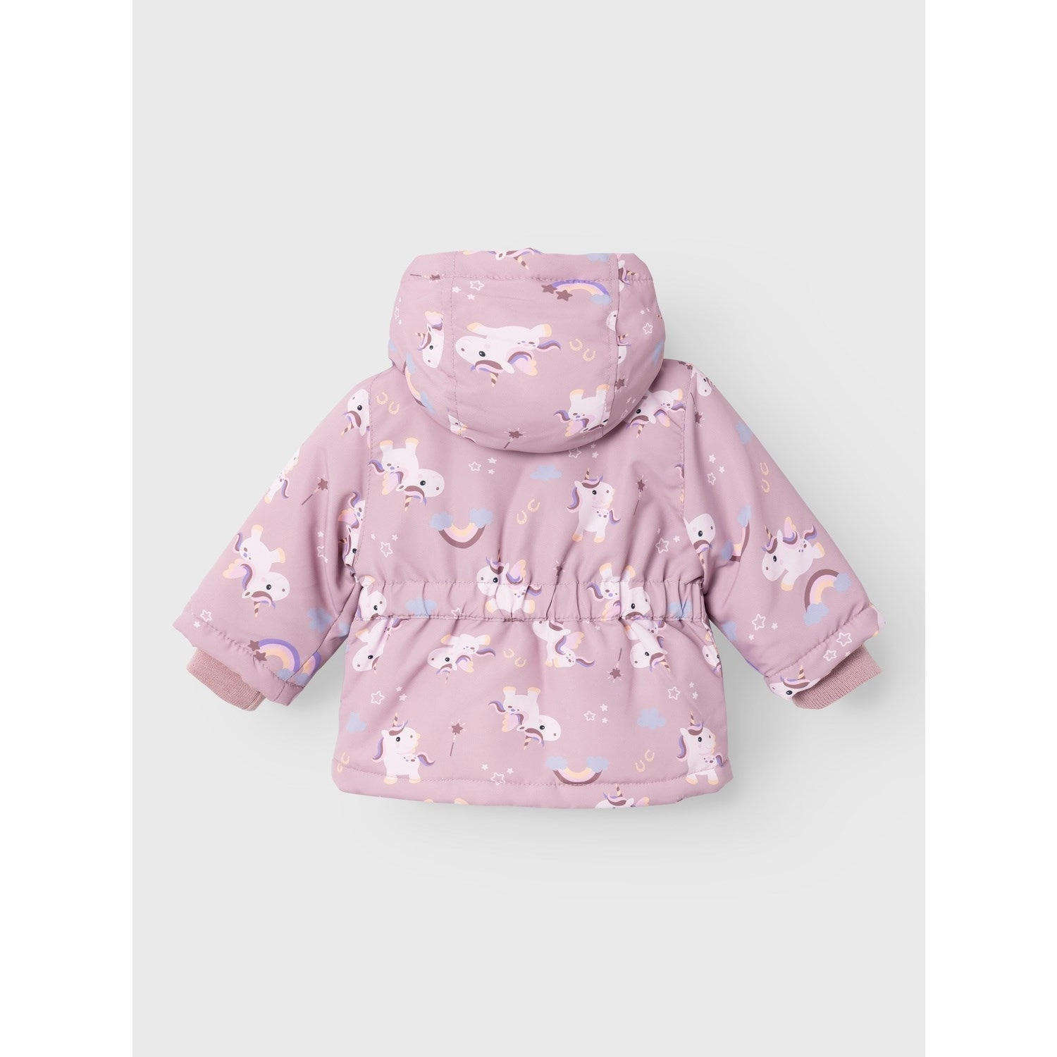 Hooded Comfort Fit Name It Mauve Shadows Unicorn Maxi Jacket AOP