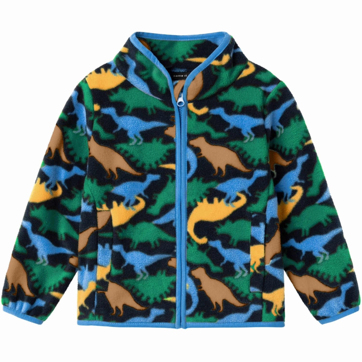 Name It Dark Sapphire Meeko Fleece Jacket AOP Breathable Lining