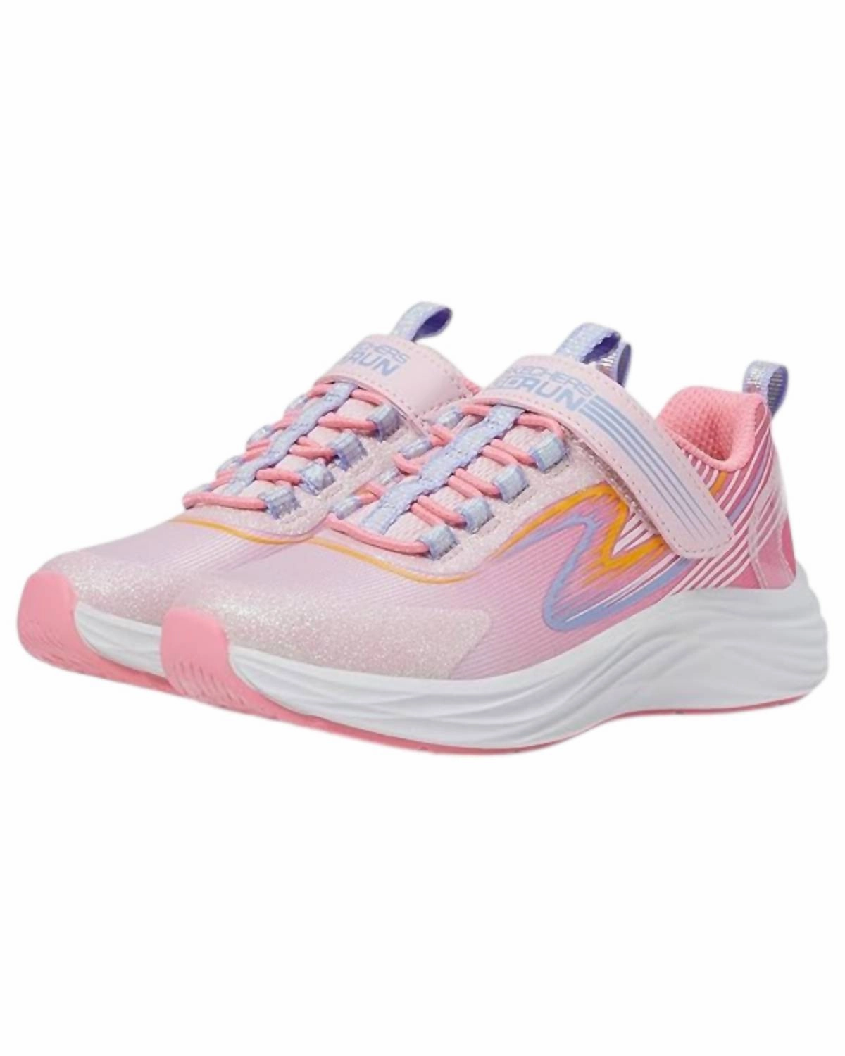 Feet Relief Timeless Design Girl's Go Run Accelerate Sneakers In Pink Multi