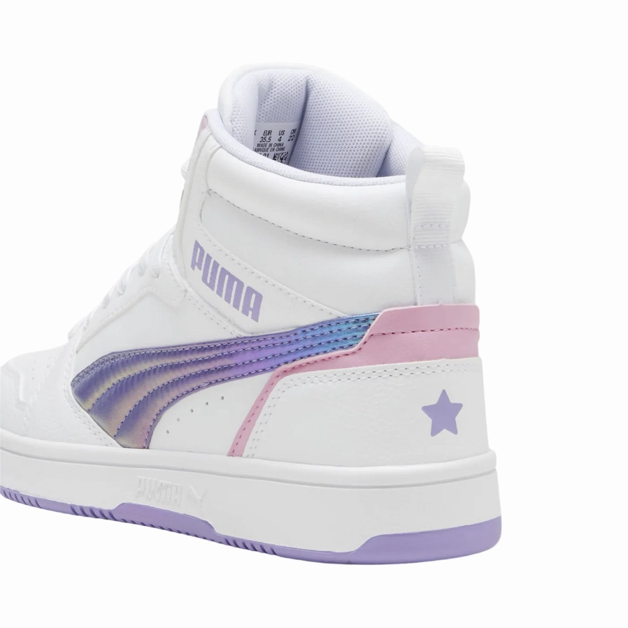 Puma scarpa sneakers da ragazza Rebound V6 Mid Bouncy Sky 398725-01 bianco-lavanda lightweight construction shoes plyometric training