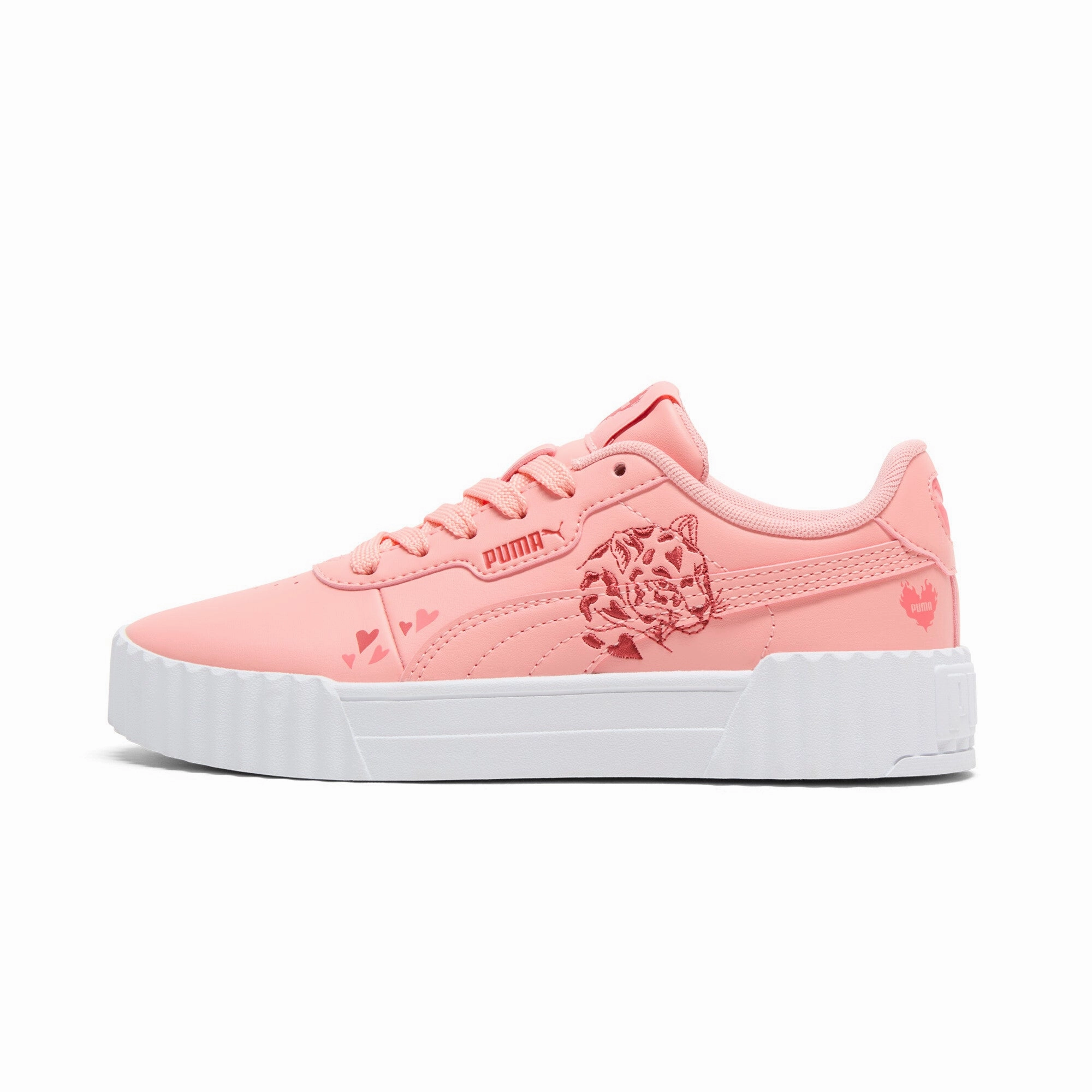 Abrasion Resistant Toe Guard PUMA Big Kids' Girls' Carina 3.0 Love Sneakers