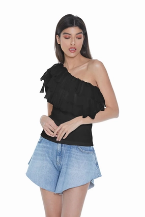 Relish t-shirt monospalla con tulle Riku RDP2301146005 black Anti Slip Grip Technology Multipurpose Design