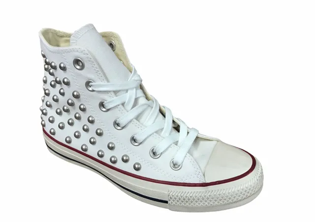 Upgraded version Converse Distressed con Borchie 160959C white