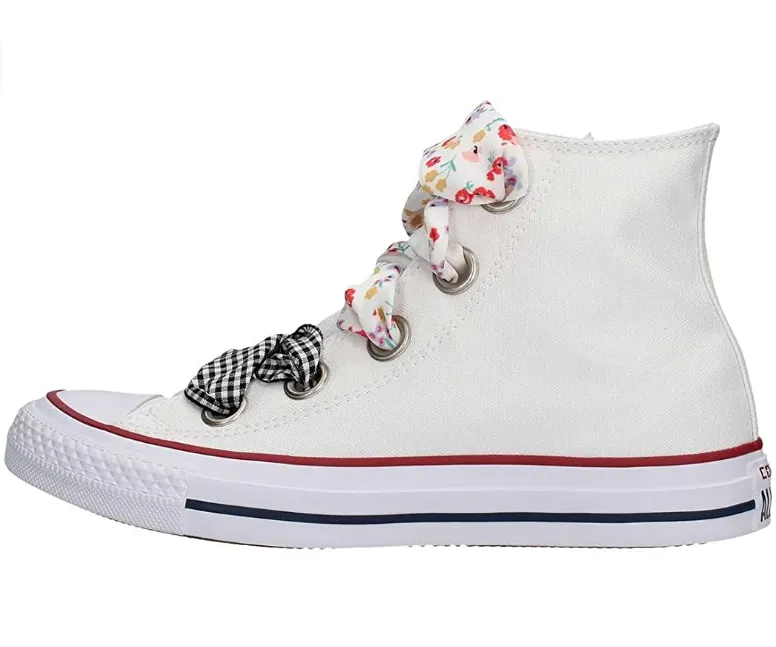 Converse scarpa sneakers da donna alta in tela Ctas Big Eyelet 560977C bianco Responsive ride Light   Sensing