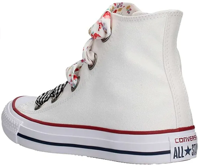 eco - friendly running shoes Stability Ride Converse scarpa sneakers da donna alta in tela Ctas Big Eyelet 560977C bianco