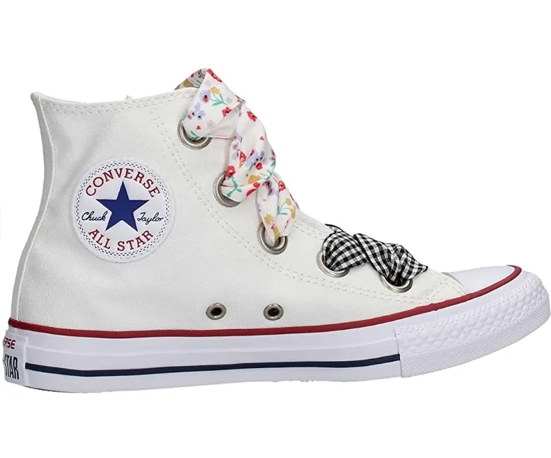 Converse scarpa sneakers da donna alta in tela Ctas Big Eyelet 560977C bianco stretchy upper shoes exploration