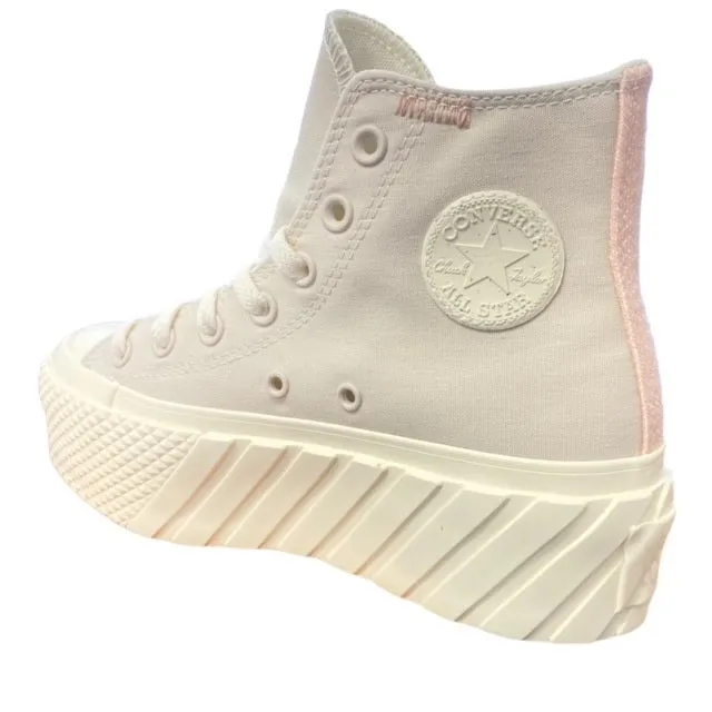 Converse scarpa sneakers da donna con zeppa Chuck Taylor All Star Lift 2X Crafted 572953C sabbia running on sand innovative - features