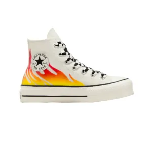 TPU Stabilizer Converse scarpa sneakers da donna con zeppa Chuck Taylor All Star Lift Flames A07892C airone-rosso smalto-nero