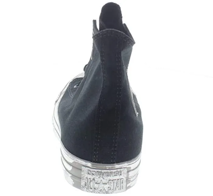 synthetic leather shoe feature walking shoes Converse scarpa sneakers da donna Ctas HI 156763C nero-argento