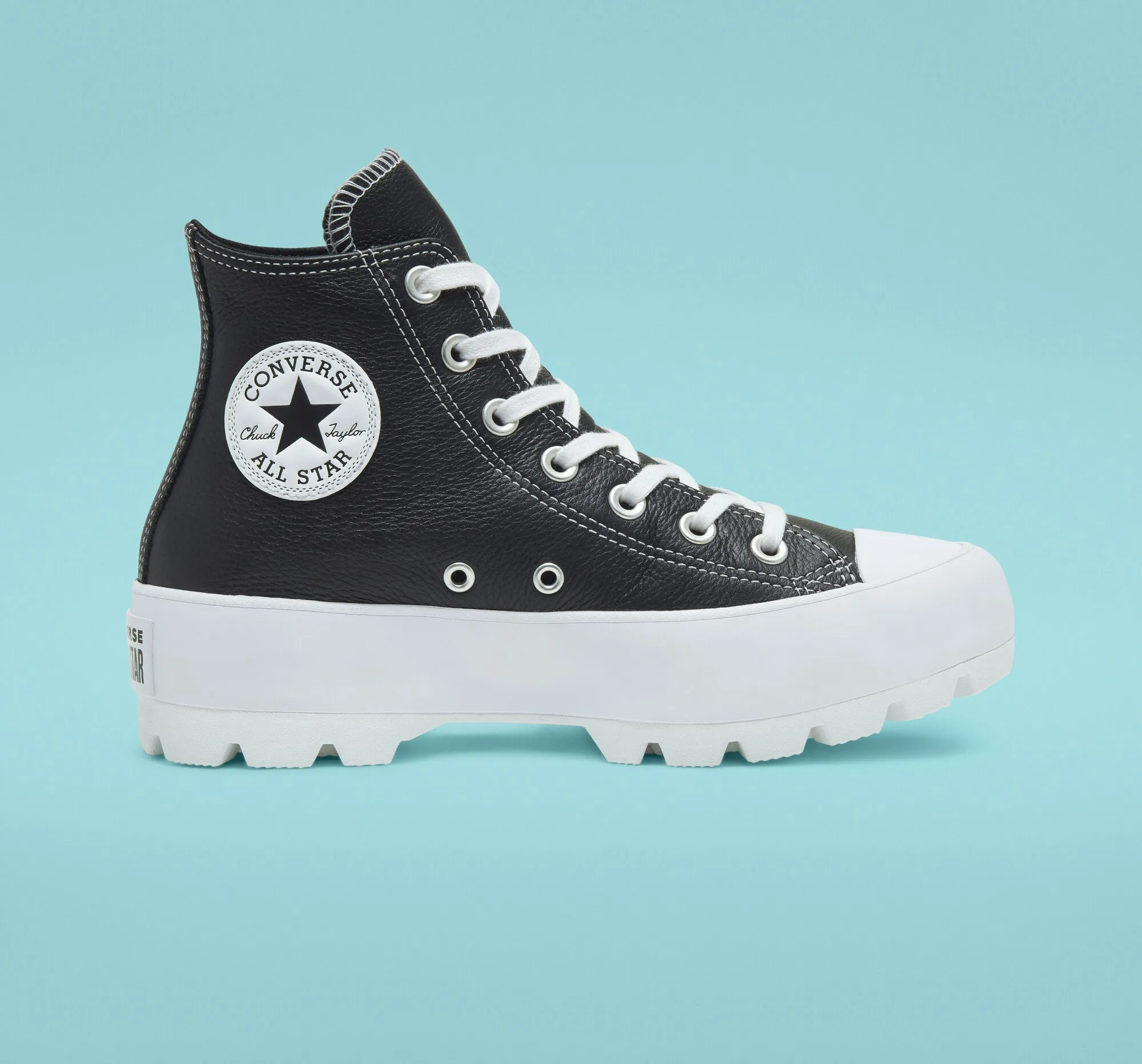 Converse scarpa sneakers da donna in pelle Lugged HI Chuck Taylor All Star 567164C nero bianco Cross Training Ready