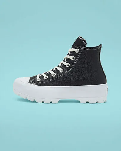 Converse scarpa sneakers da donna in pelle Lugged HI Chuck Taylor All Star 567164C nero bianco mountain biking shoes