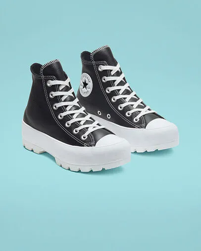 breathable lining shoes energy - return Converse scarpa sneakers da donna in pelle Lugged HI Chuck Taylor All Star 567164C nero bianco