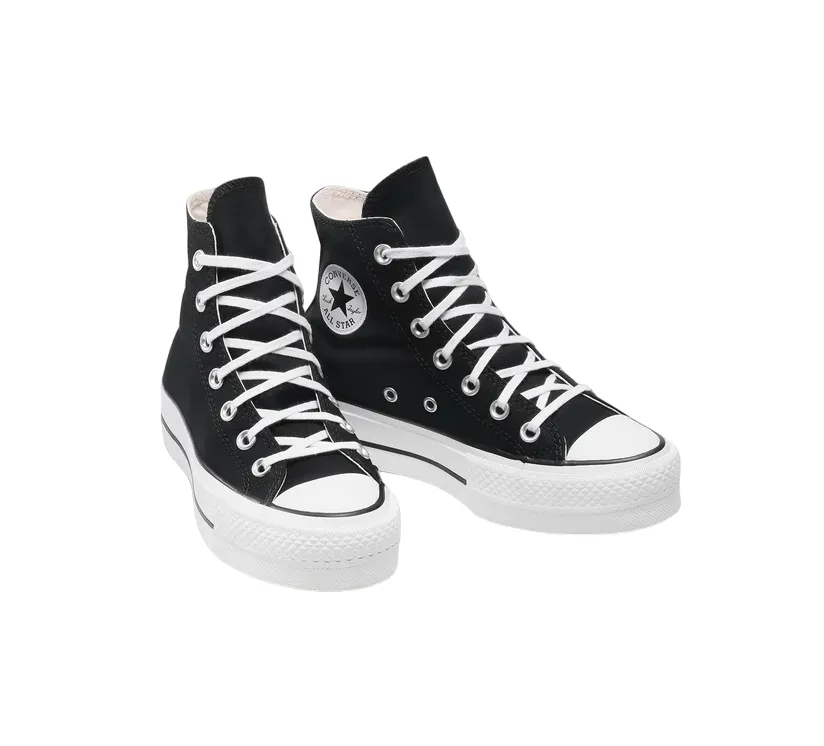 Present Endurance - running Converse scarpa sneakers in pelle da donna con zeppa Chuck Taylor All Star Platform LIFT Hi 560845C nero