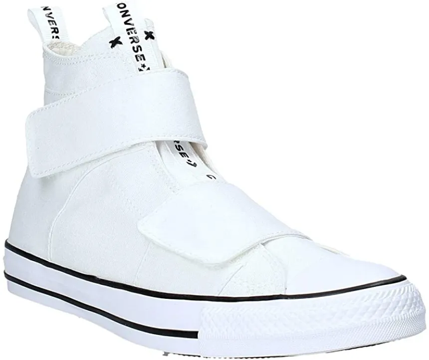 Converse scarpa sneakers in tela da donna con strappo Ctas Strap 164547C bianco Support Layer secure fastening shoes