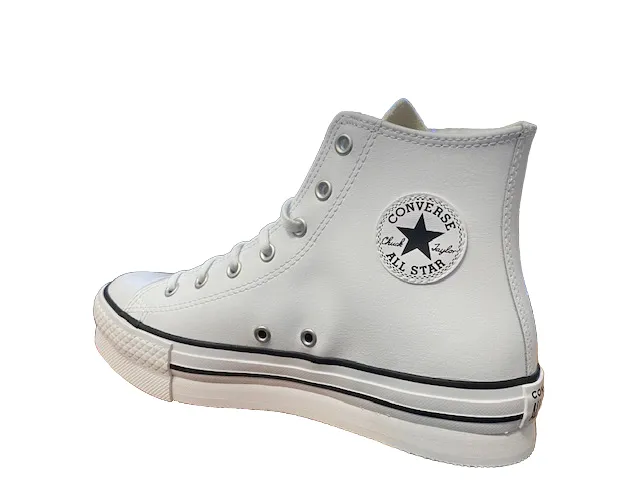 heel - cup support Dynamic Response Sole Converse sneakers alta in pelle sintetica con zeppa Chuck Teylor All Star Eva Lift HI A02486C bianco-nero