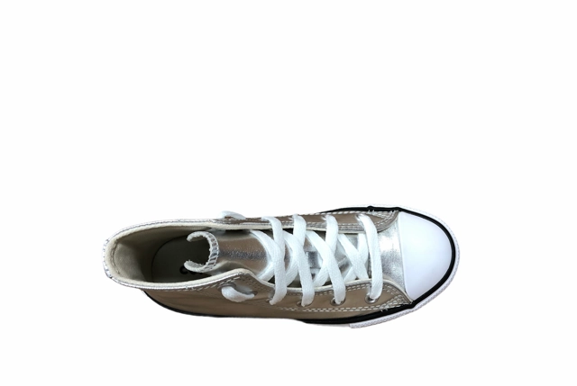 Anti Blister Lining Lace Up Style Converse scarpa sneakers alta alla caviglia da bambina Ctas Hi Metallic G 670179C argento metallico