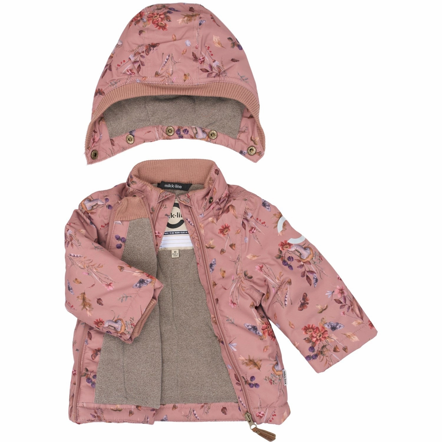 Classic Cut Sleek Comfort Mikk-Line Burlwood Polyester Baby Jacket AOP