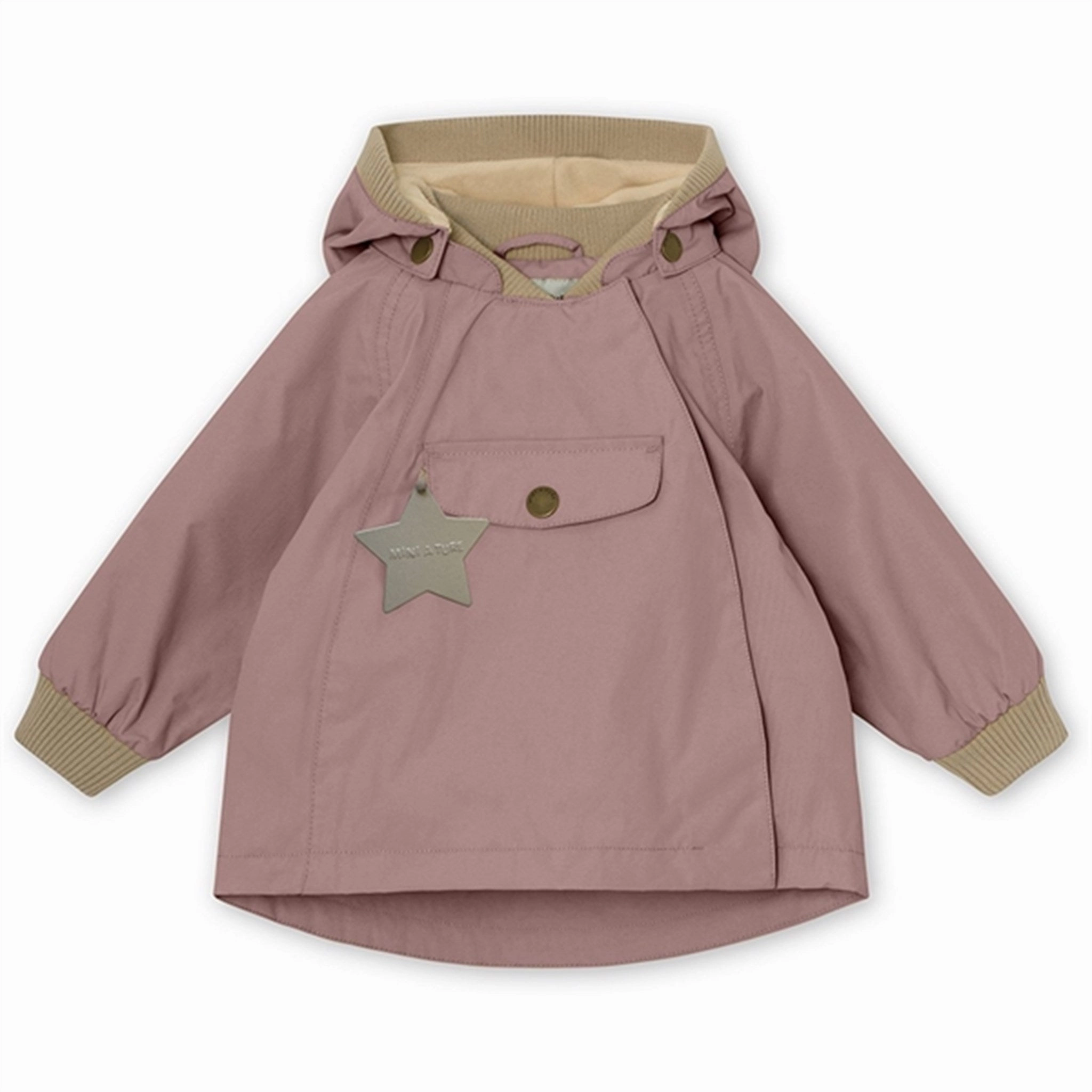 Nylon Cover UltraQuietMaterial MINI A TURE Wai Spring Jacket w/Fleece Lining Pale Woodrose