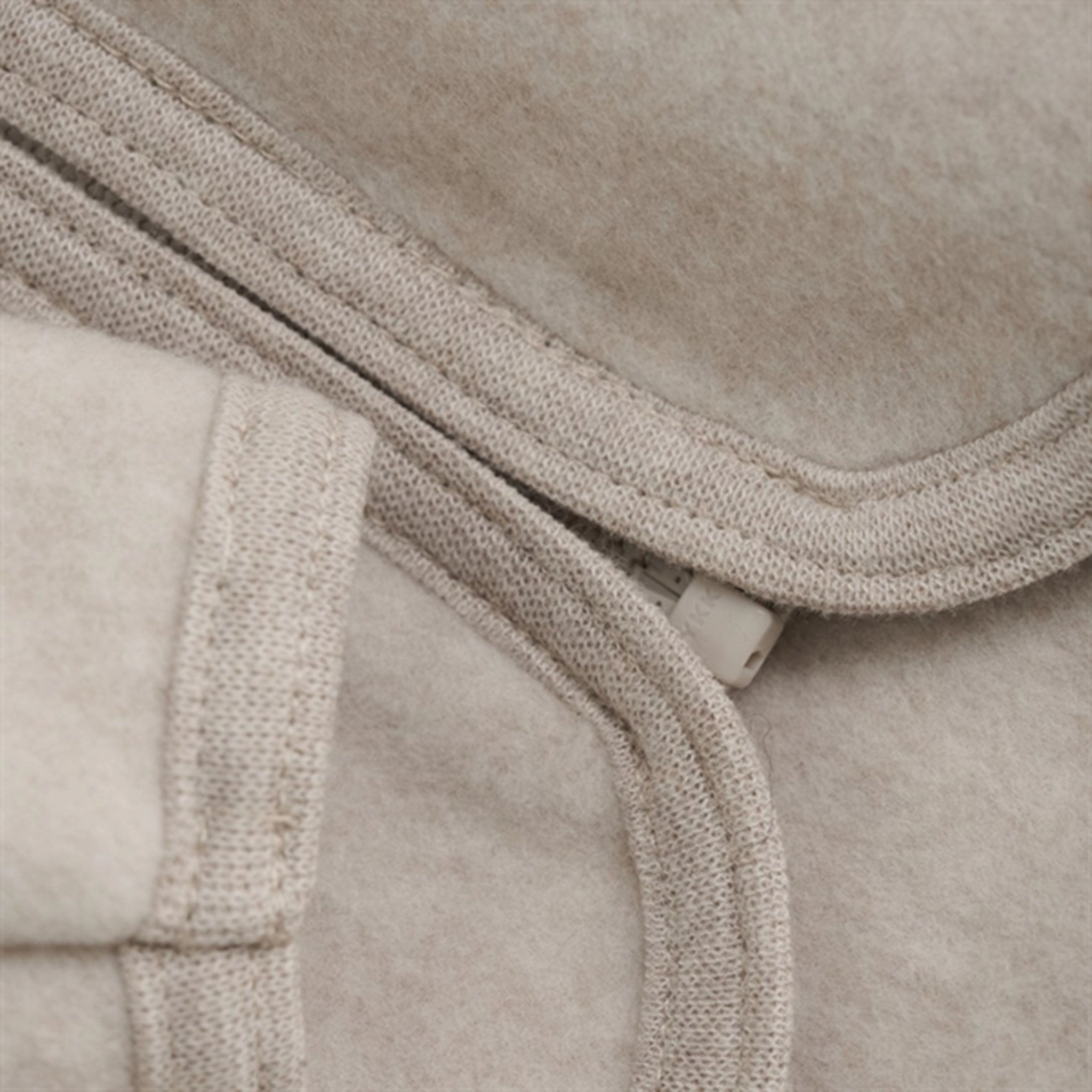 Noise Free Material Huttelihut Jacket Ears Cotton Fleece Camel Melange