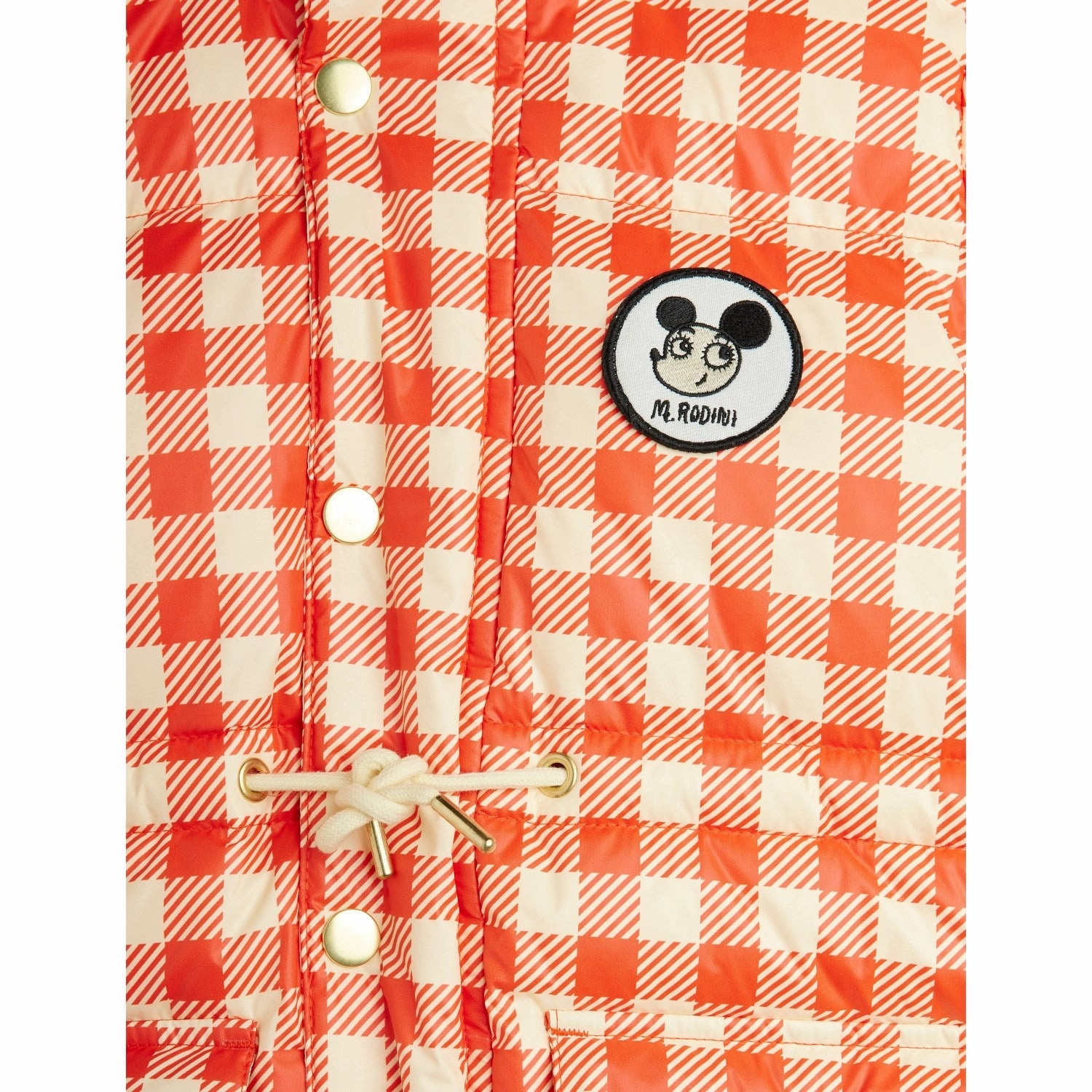 Weekend Casual Fit Mini Rodini Red Ritzratz Patch Gingham AOP Heavy Puffer