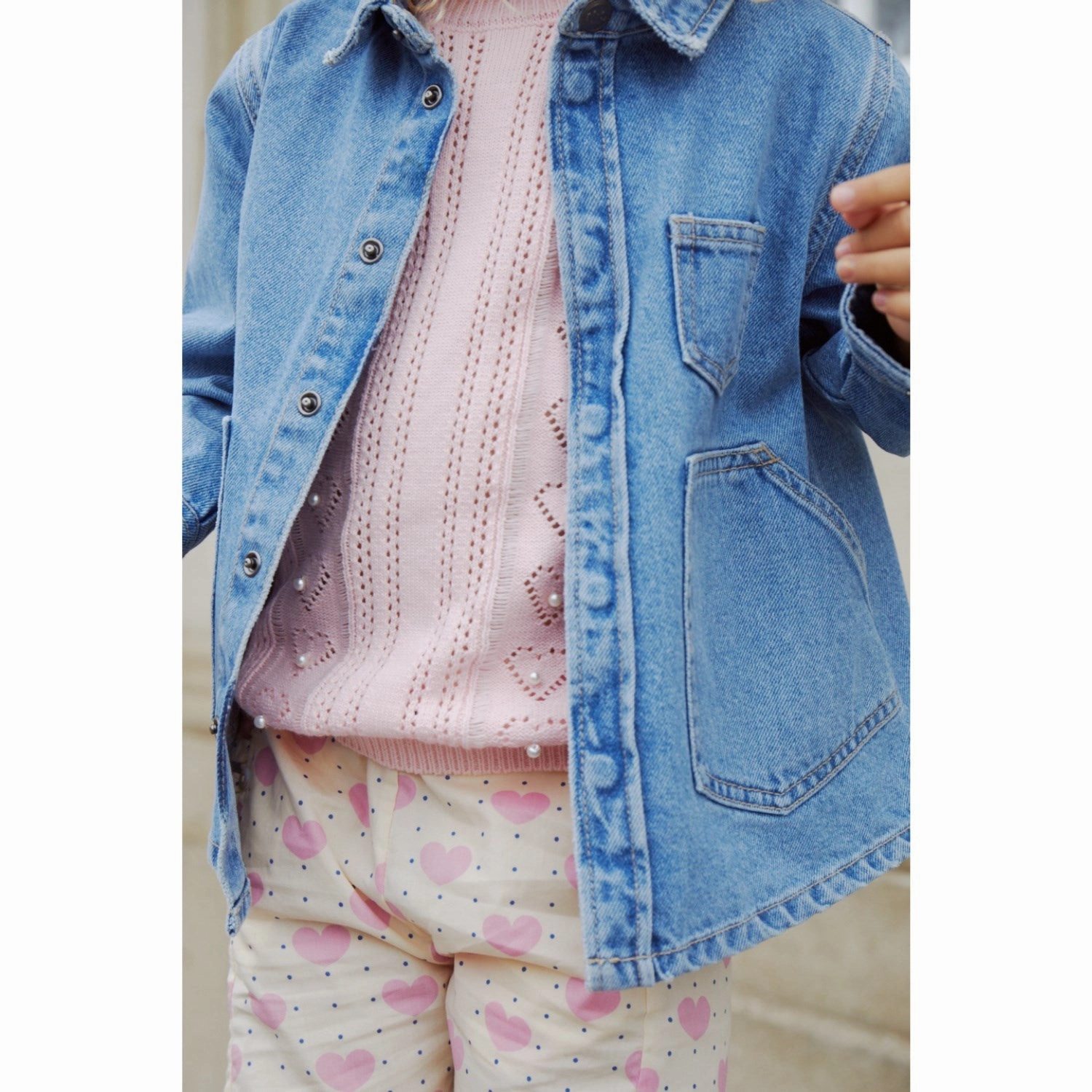 Zippered Pockets Modern Aesthetic COPENHAGEN COLORS Lt Blue Indigo Washed Organic Jeans Jacket