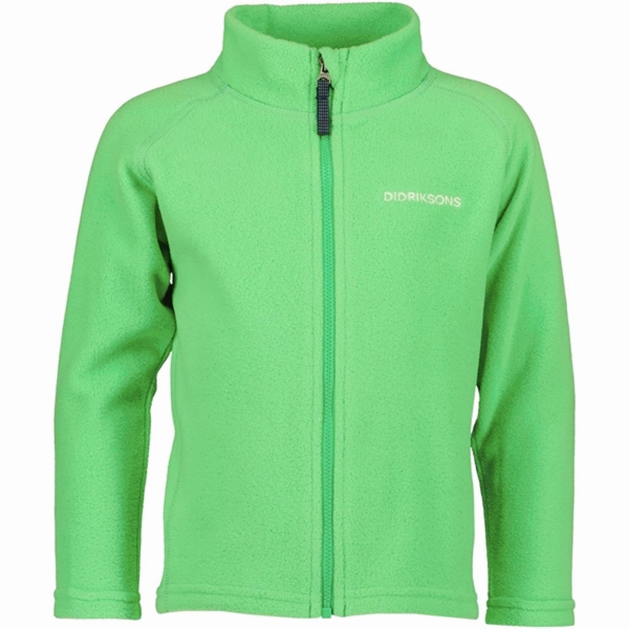 Didriksons Frog Green Monte Kids Fleece Cardigan Hypoallergenic Interior Layer