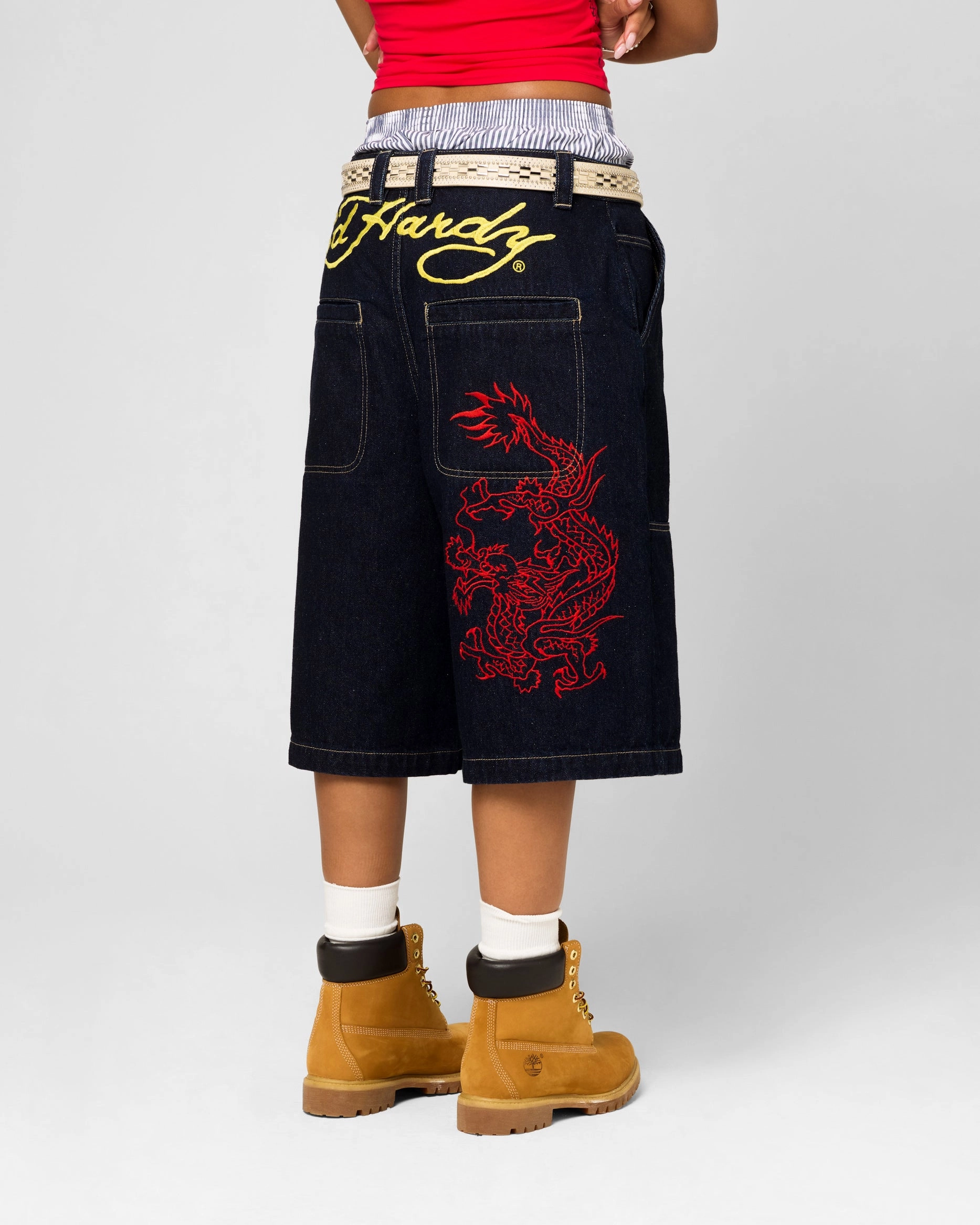 Ed Hardy Dragon Jorts Indigo Soft Lining All-day Flex