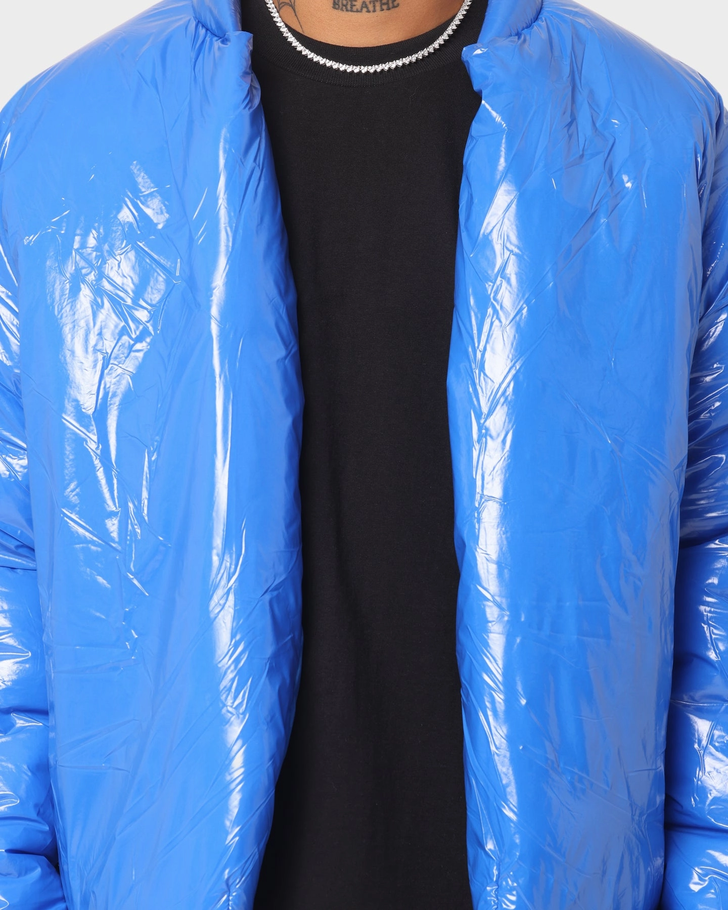 Club Paradise  Paxton Puffer Jacket Blue Quiet Fabric