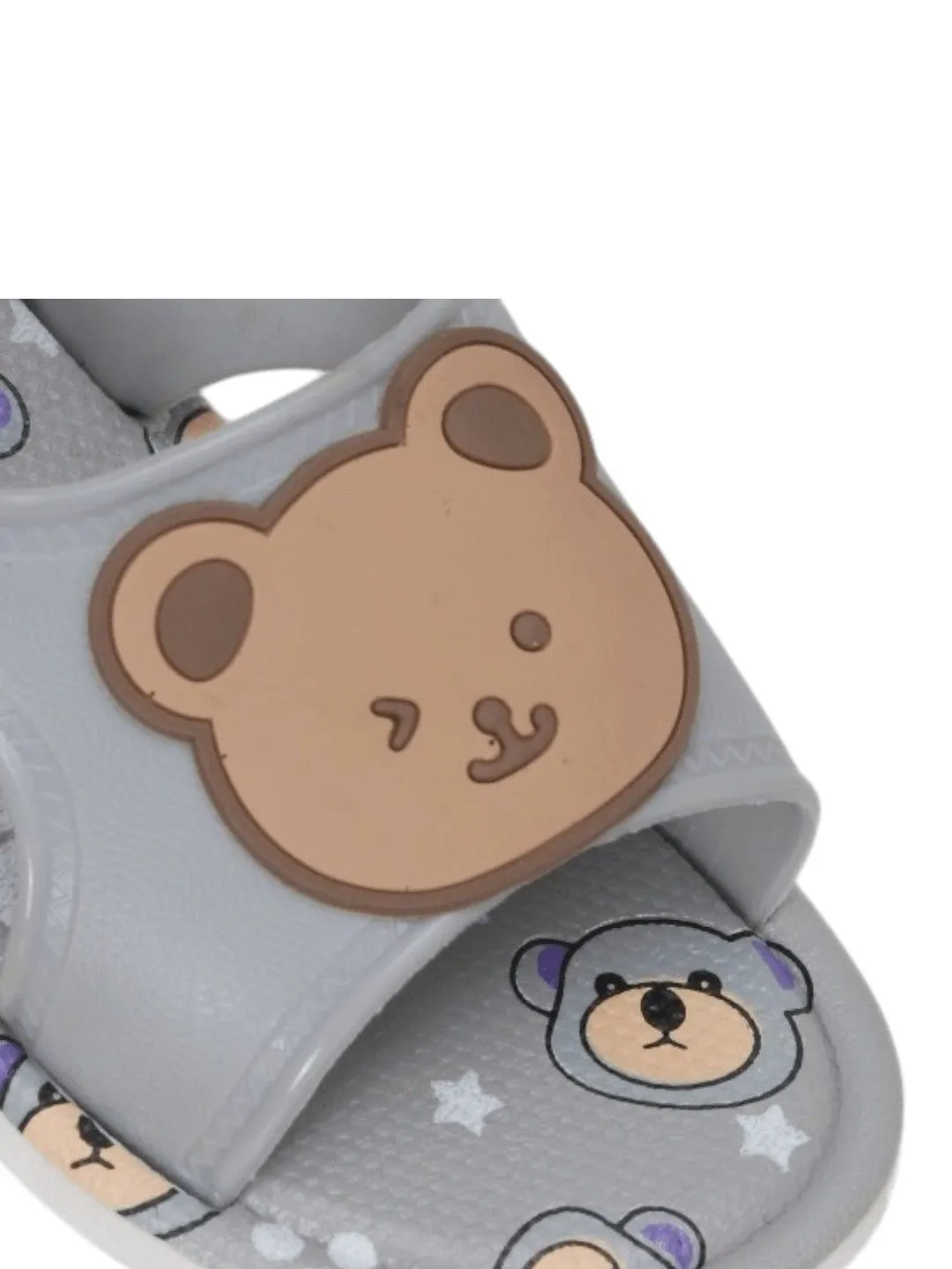 Cozy Grey Bear Applique Sandals for Toddlers