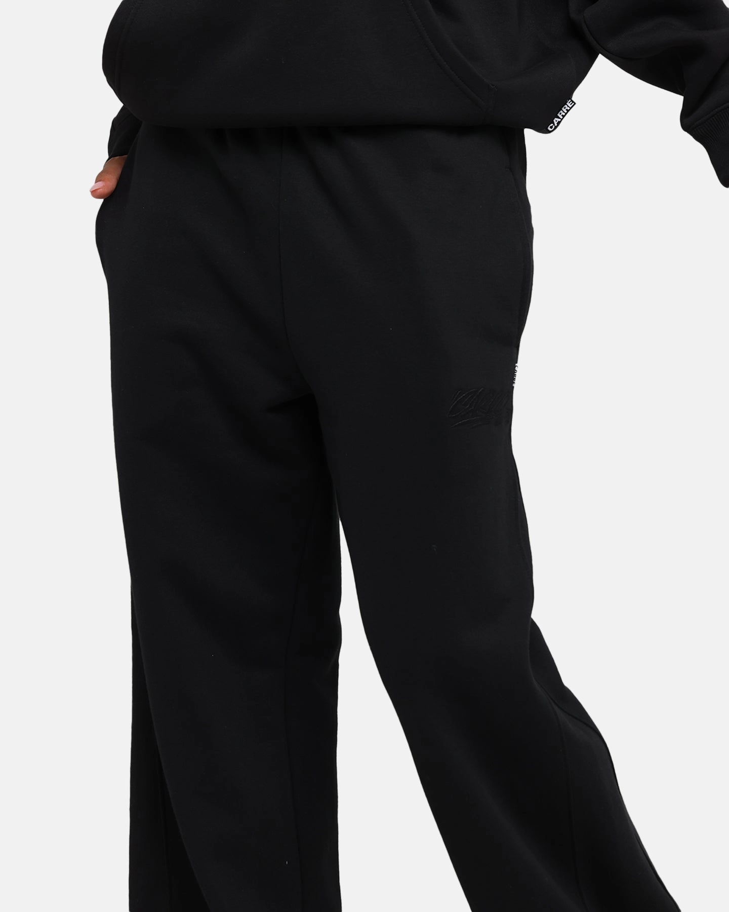 Comfortable Fabric Classic Look Carre Grit Trackpants Black