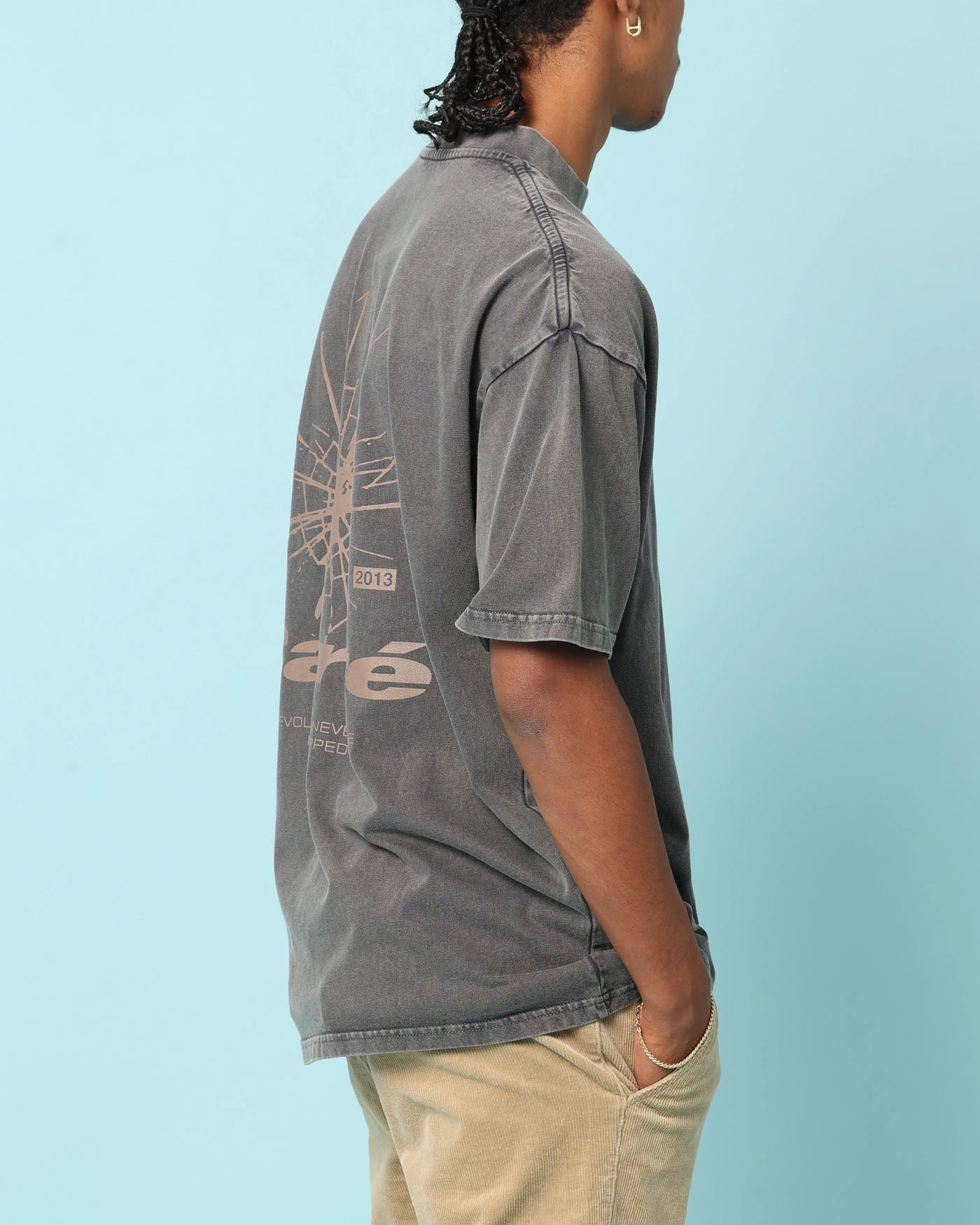 Carr?? Blasted Oversized T-Shirt Washed Charcoal Pocket Design Travel Ready