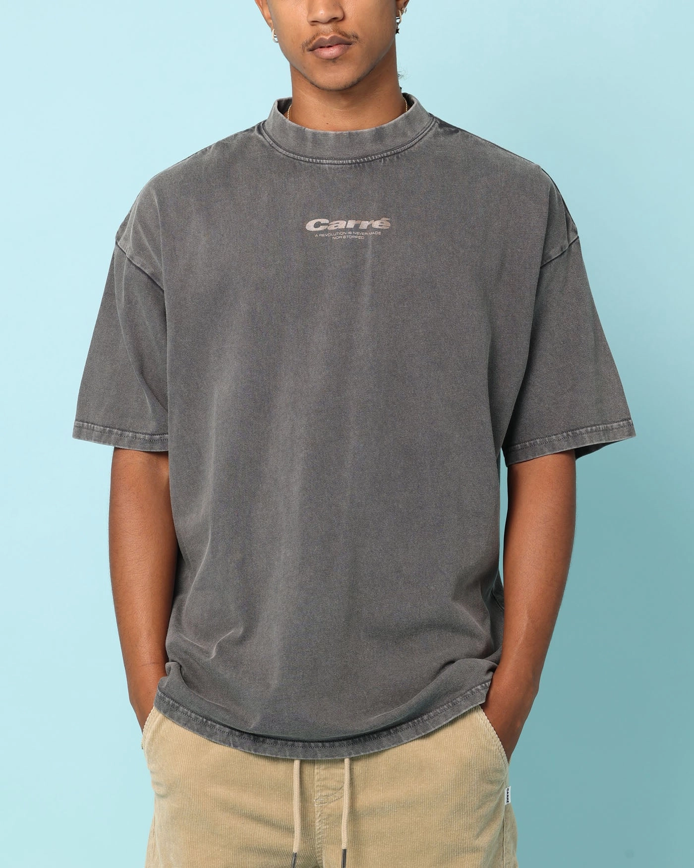 Timeless Comfort Lightweight Comfort Wear Carr?? Blasted Oversized T-Shirt Washed Charcoal
