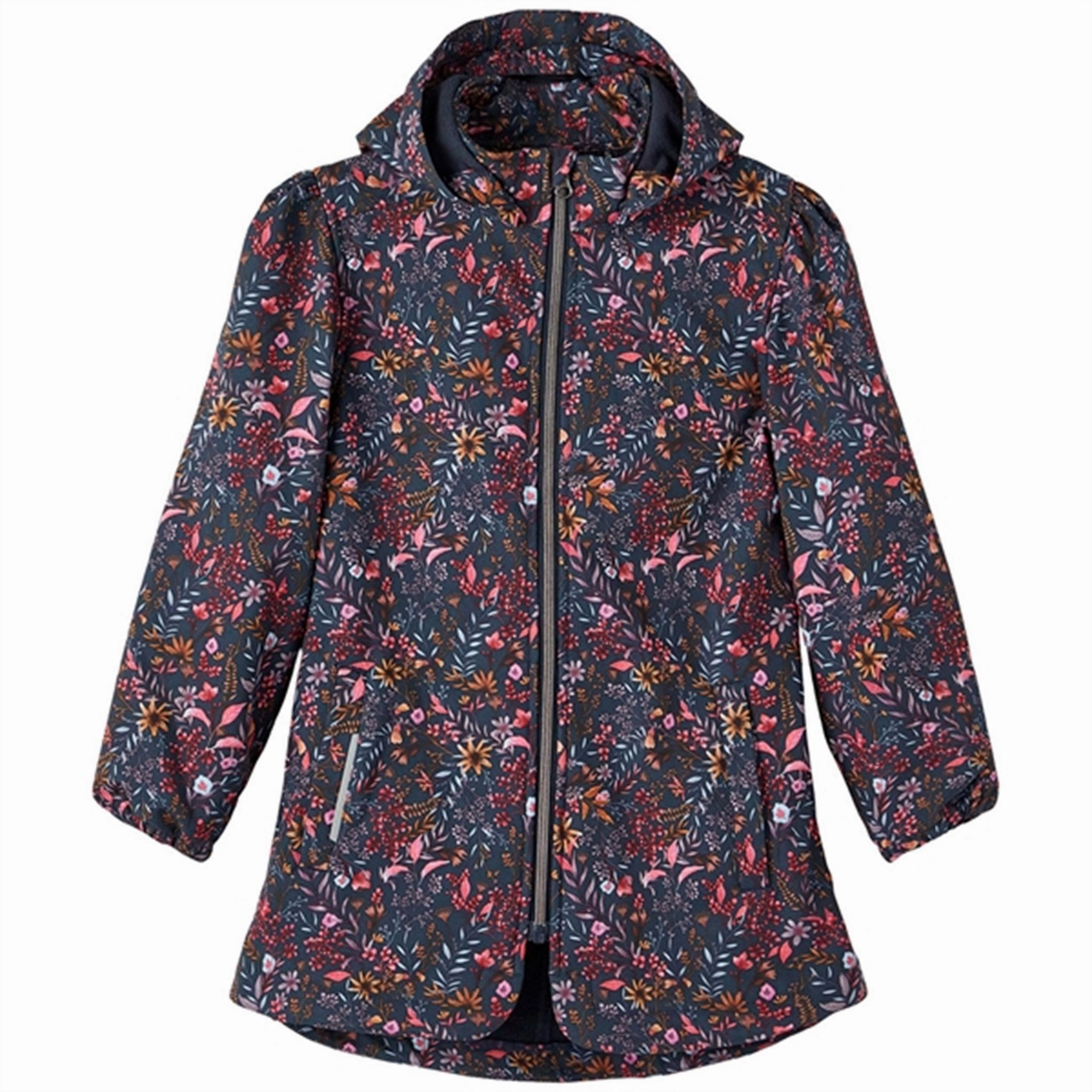 High Neck Name it Dark Sapphire Alfa Softshell Jacket Flower Branches