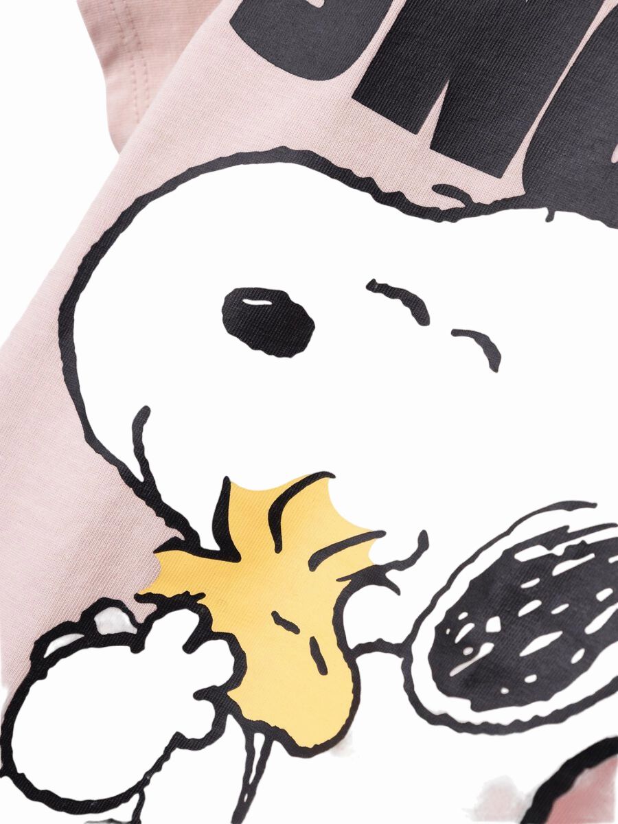 Eco Certified Fiber name it maglietta manica corta da ragazza con stampa Snoopy 13226499 rosa seppia