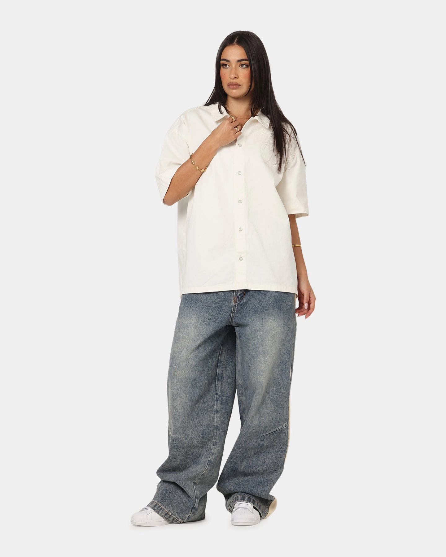 Active Comfort Fit Chic Look Saint Morta Amplus Sidewinder Jeans Dirty Denim/Off White
