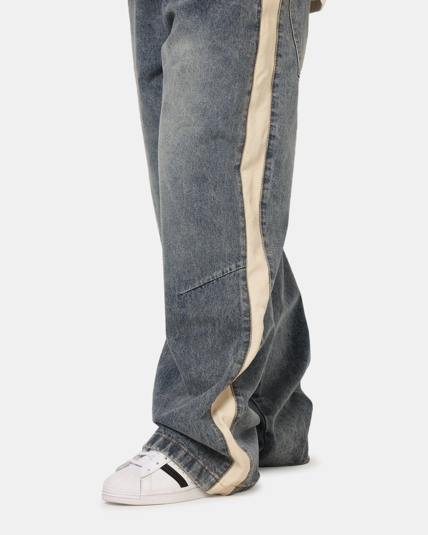 Saint Morta Amplus Sidewinder Jeans Dirty Denim/Off White Comfy Design