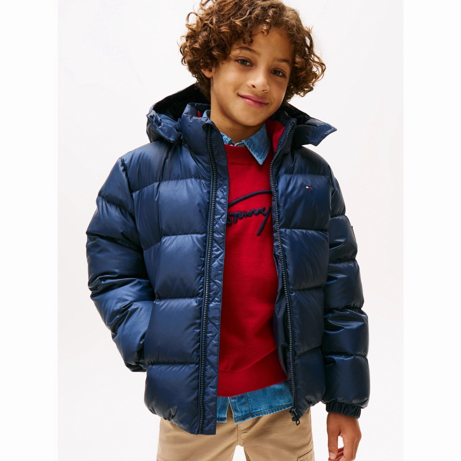 Tommy Hilfiger Dark Night Navy Essential Down Jacket Durable AbrasionResistant Panels Go To Layer