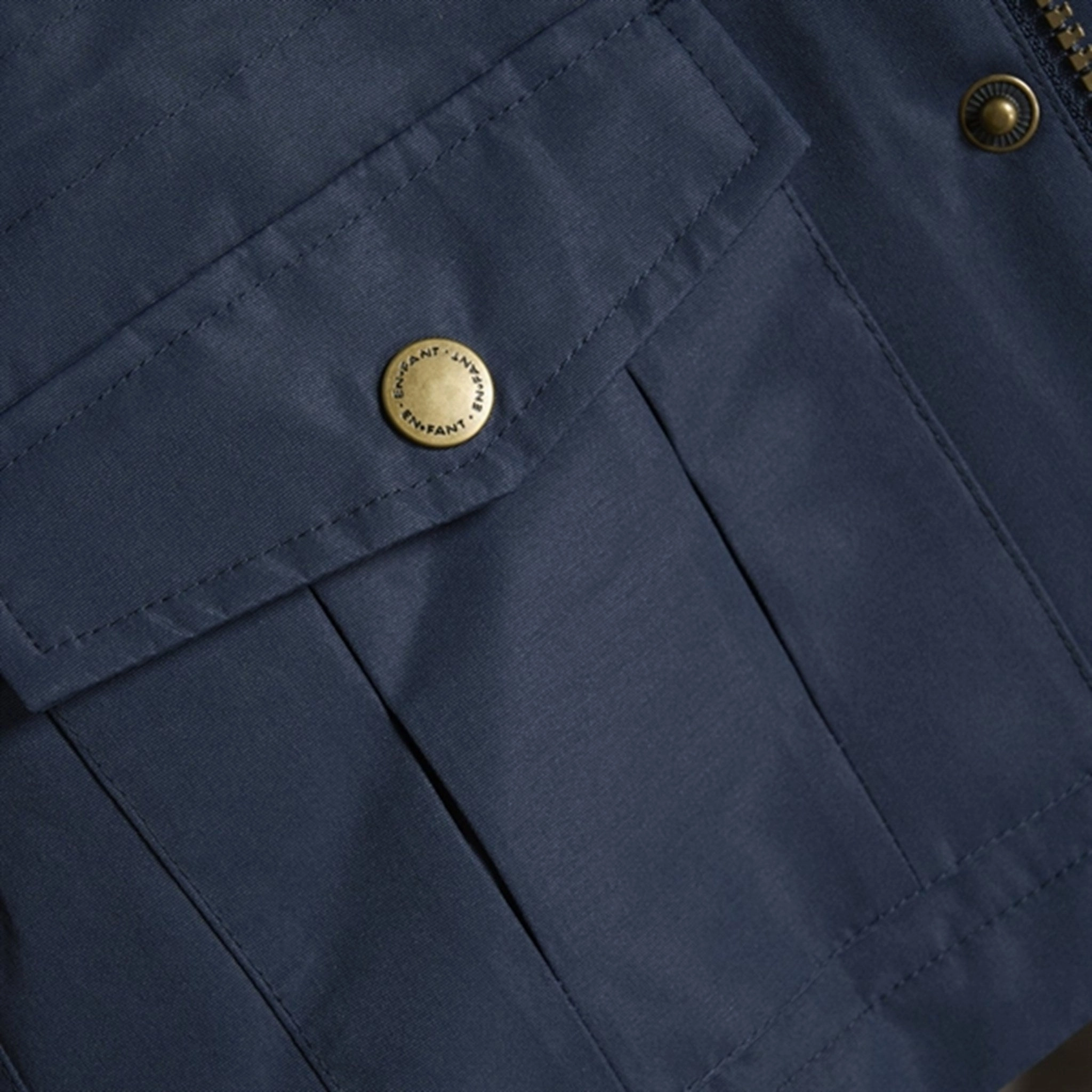 En Fant Jacket Solid Parisian Night Casual Feel Zippered Pockets