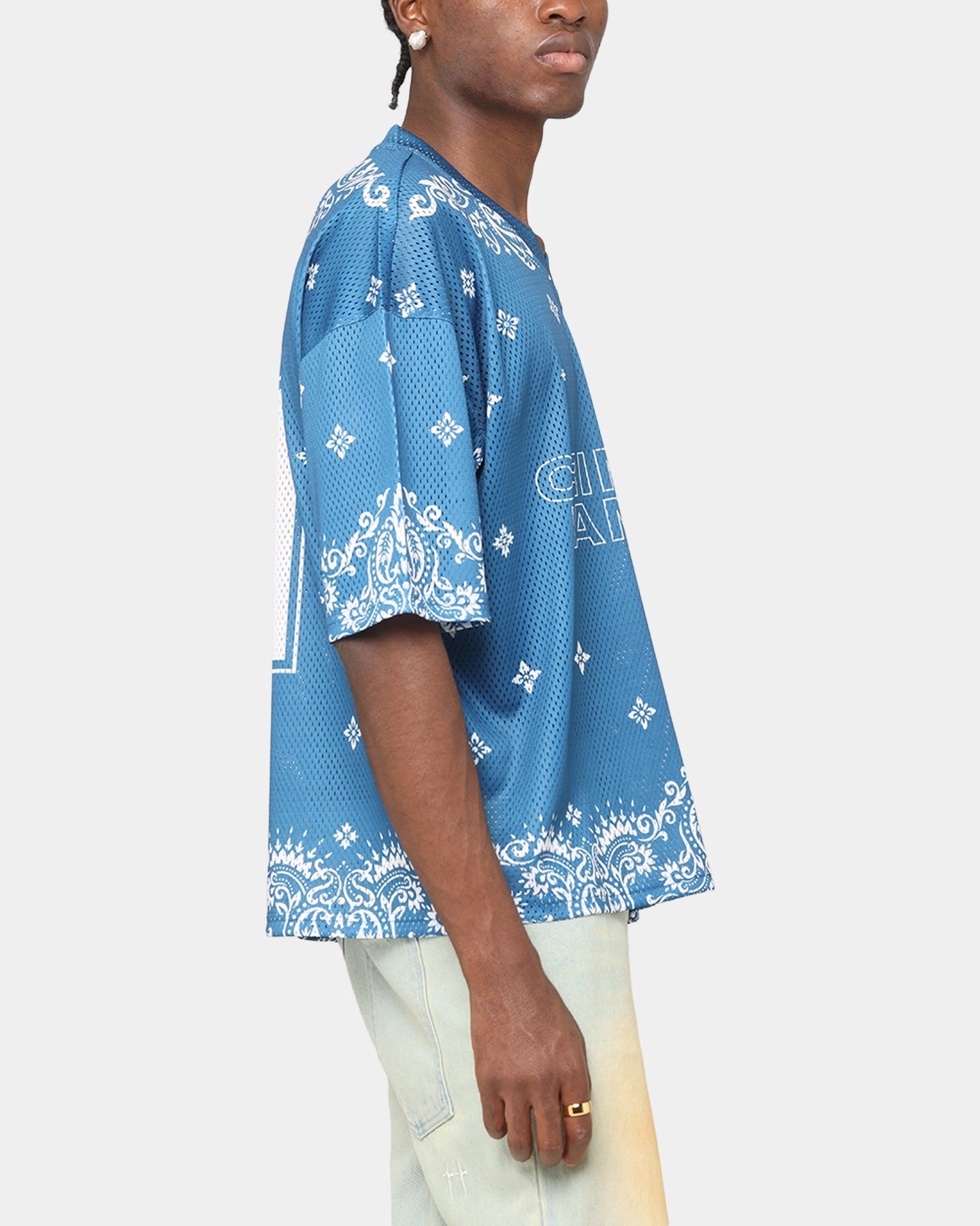 Flexible Fit Fast Cooling Criminal Damage Paisley Mesh Top Blue/White
