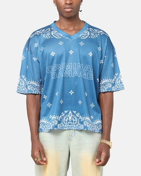 Outdoor Comfort Rapid Dry Criminal Damage Paisley Mesh Top Blue/White
