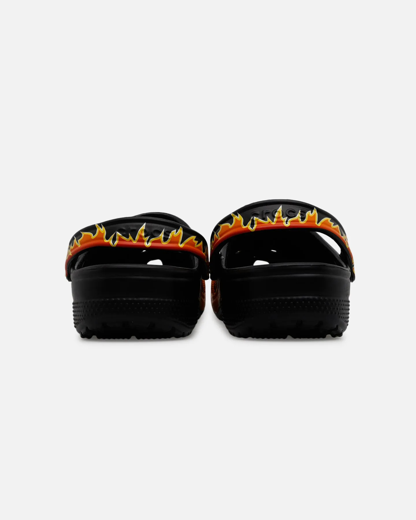 Easy Care Canvas Material Crocs Classic Flames Clog Black/Multi