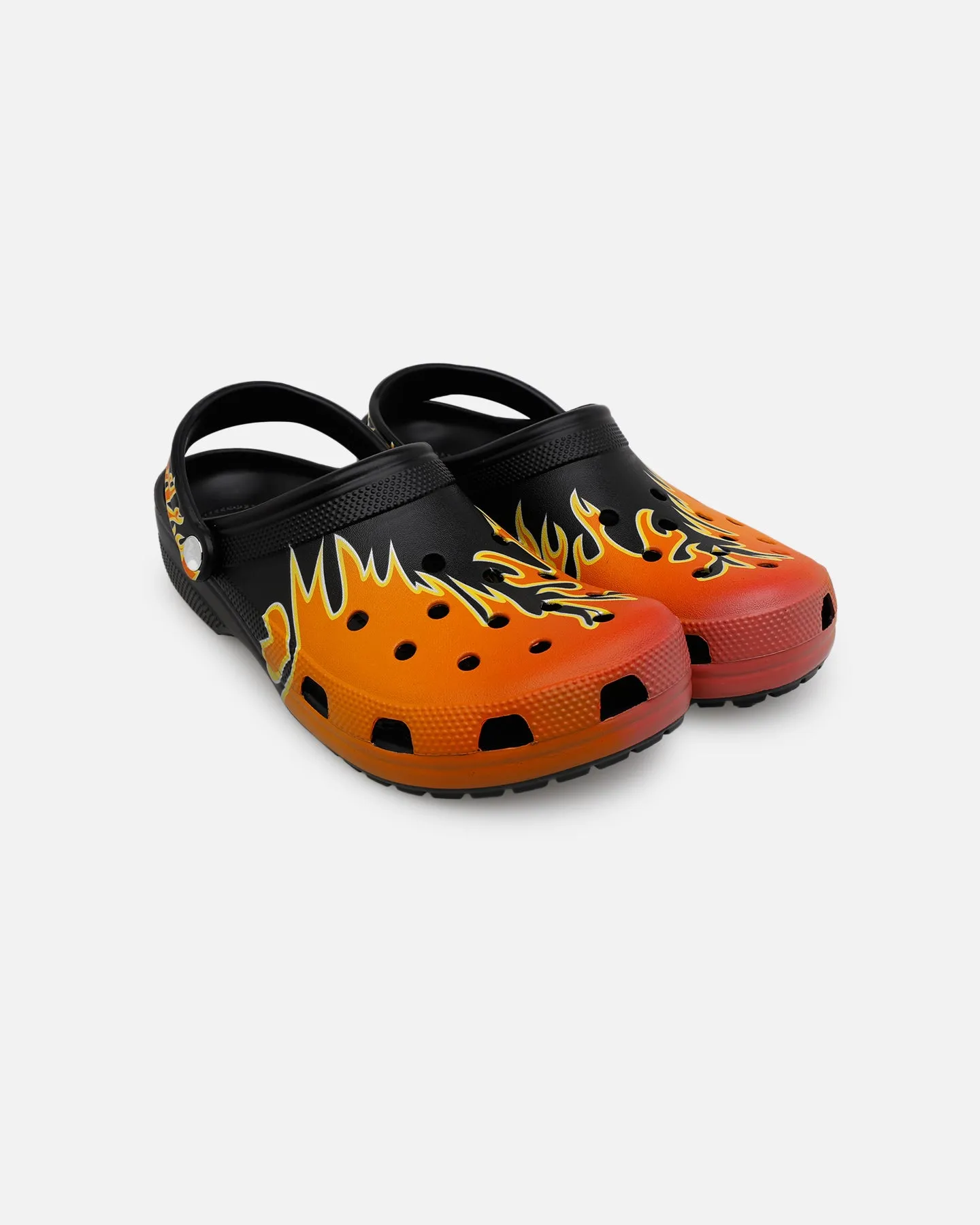 Smooth Fit Low Heel Crocs Classic Flames Clog Black/Multi