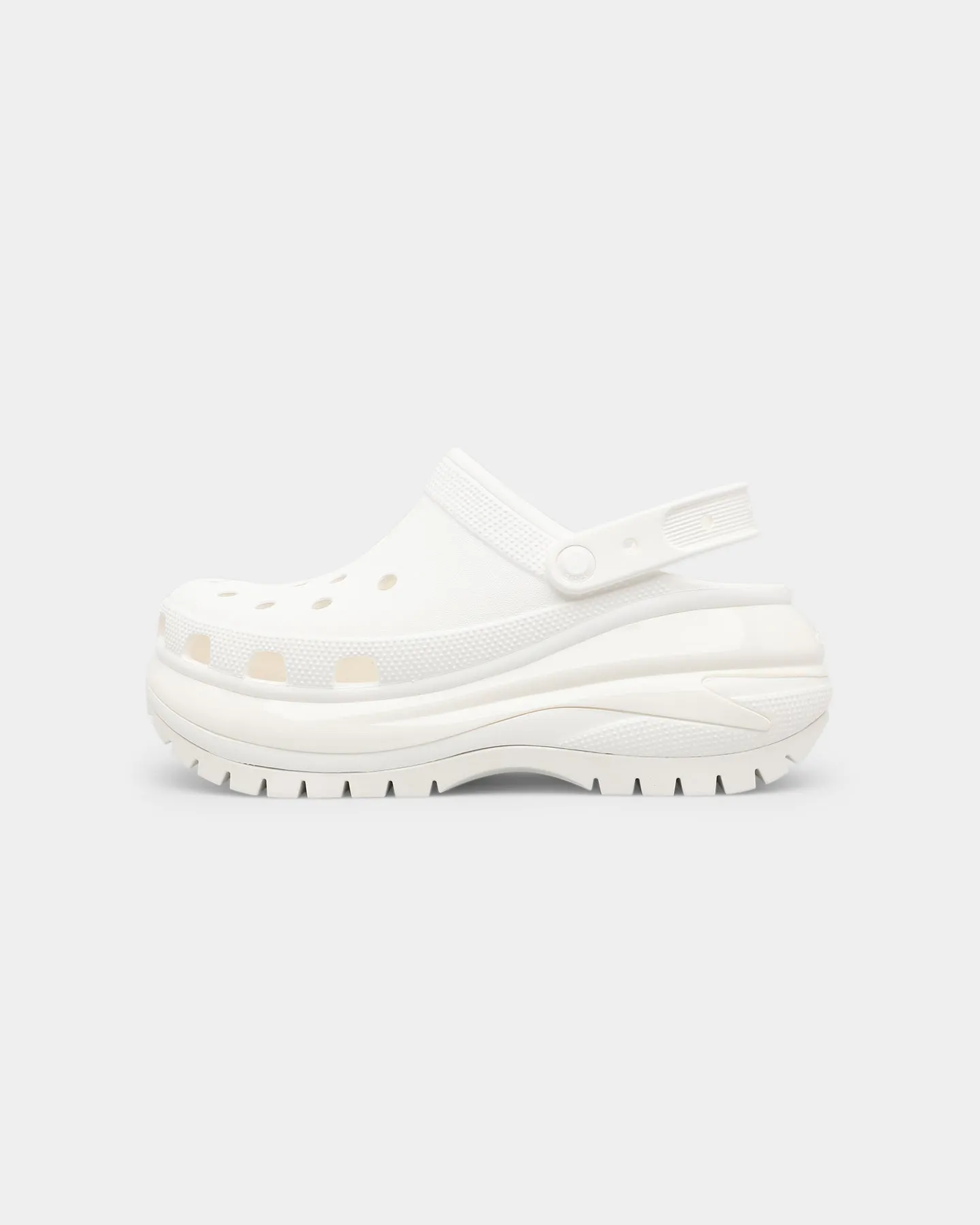 Comfortable Insole Mid Top Crocs Mega Crush Clog White