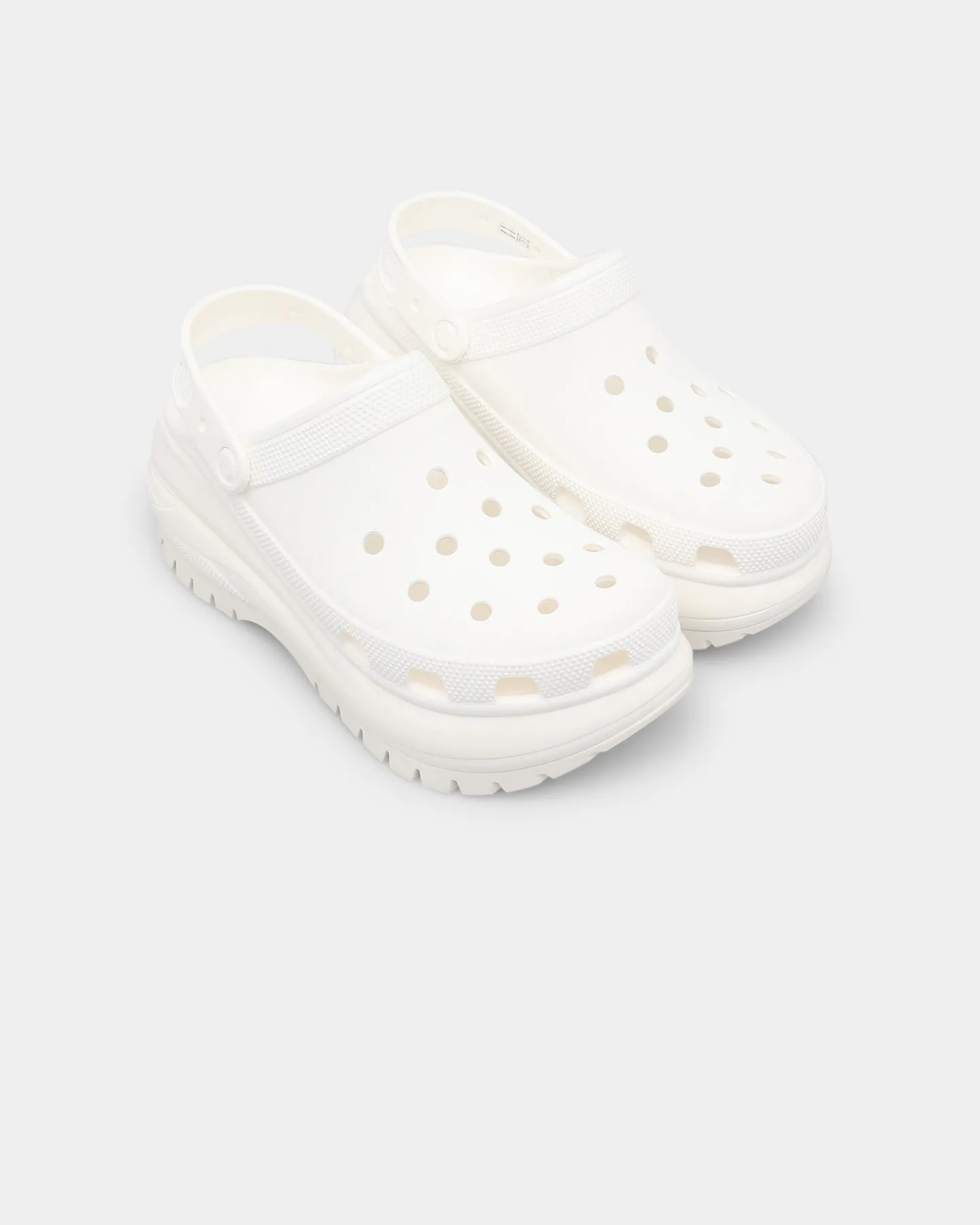 Contoured Footbed Shape Crocs Mega Crush Clog White