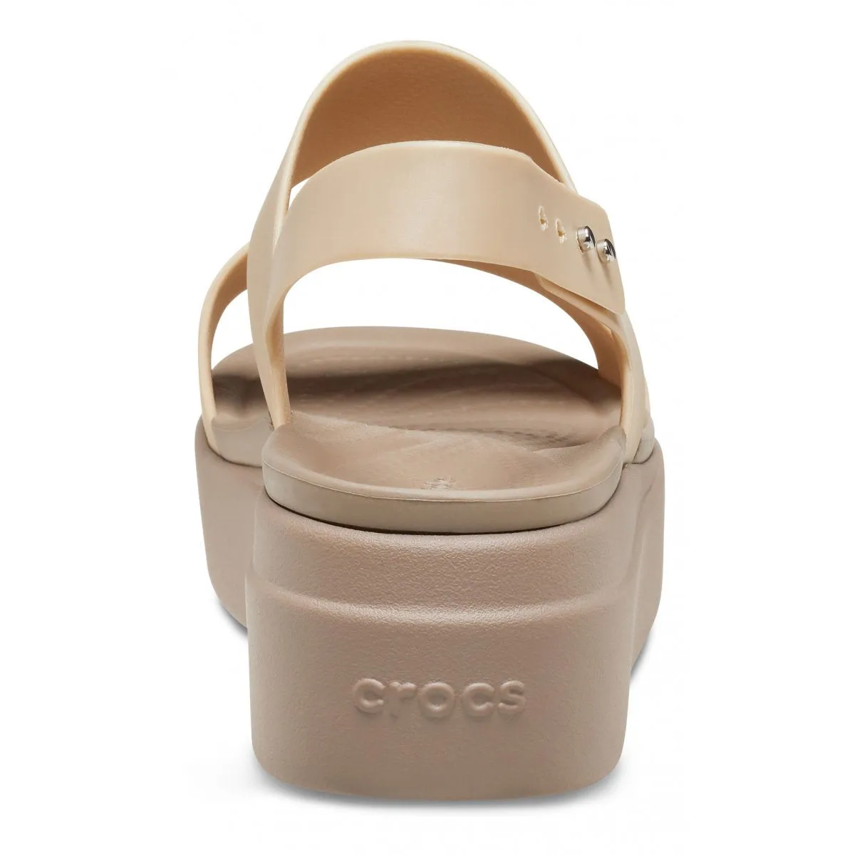 Blister Free Contact Points Comfortable Beach Footwear Crocs sandalo da donna Brooklyn Metallic Low Wedge 207641 99P metallic champagne